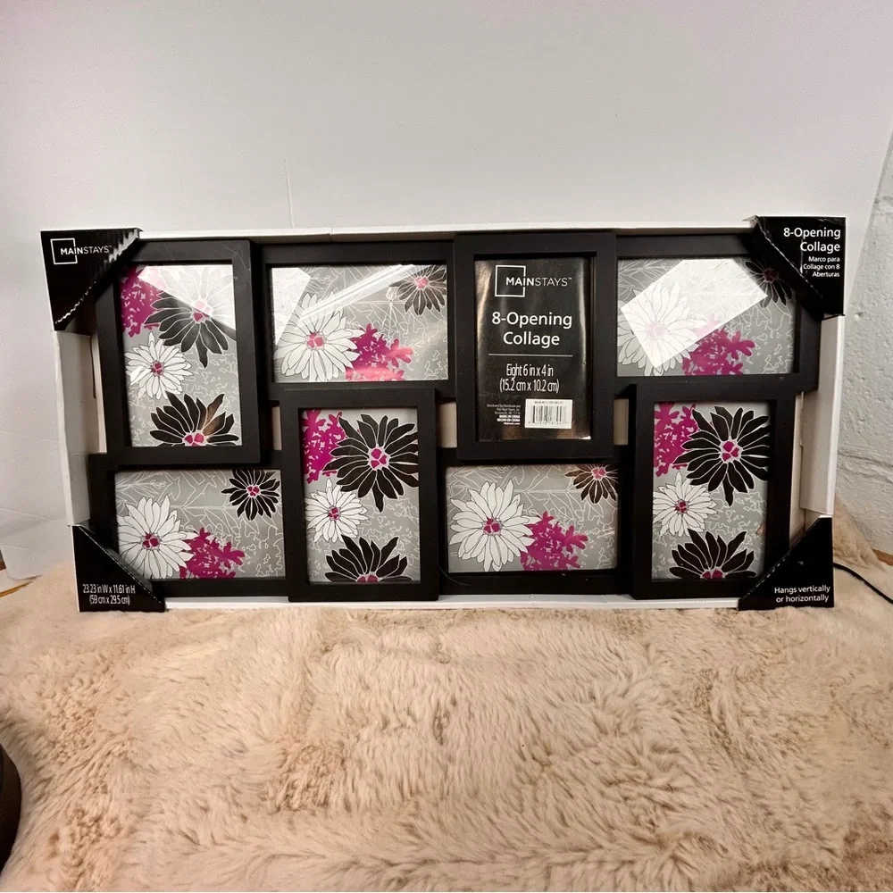 Mainstays Black‎ and Pink Floral Accent Picture Frame